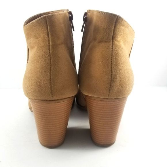 Tan Faux Suede Ankle Booties Size 12 by Just Fab. S646 - Picture 5 of 7